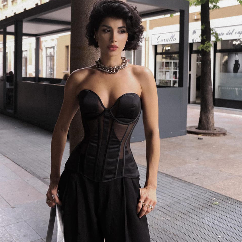 المرأة القوطية ضئيلة مشد أعلى  - مراجعة Boning Corset Steel وسعره